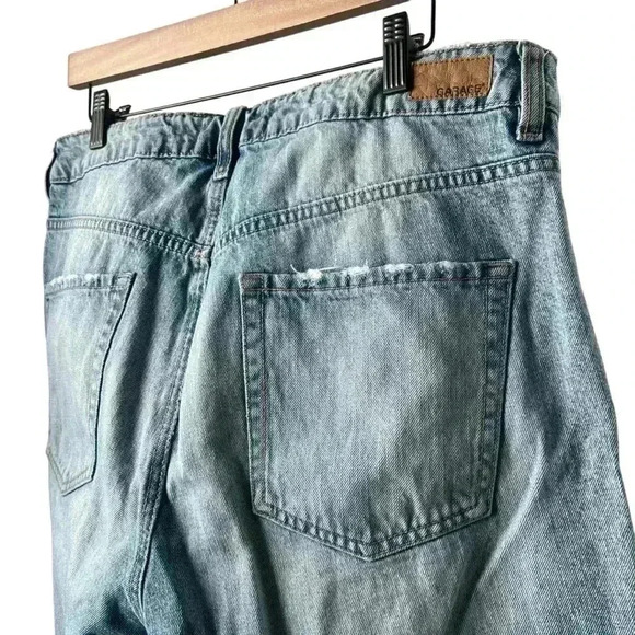 Garage Light Wash Distressed Raw Hem Straight Leg Jeans | Size 13 - Picture 4 of 9